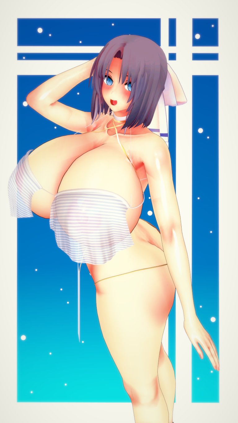 1girls ass big_ass big_breasts big_thighs bikini blush breasts busty codeyumi female female_only gigantic_breasts huge_ass huge_breasts huge_thighs koikatsu large_ass large_breasts large_thighs massive_breasts senran_kagura swimsuit thick_thighs thighs voluptuous yumi_(senran_kagura)