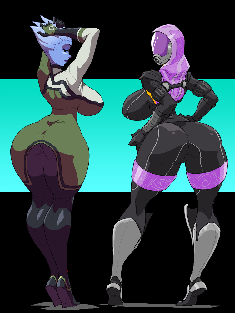 2girls alien alien_girl alien_humanoid asari ass big_ass big_breasts bioware blue-skinned_female blue_body breasts bust busty chest curvaceous curvy curvy_figure digital_media_(artwork) electronic_arts female hair_tentacles hips hourglass_figure huge_ass huge_breasts humanoid large_ass large_breasts legs liara_t'soni mass_effect mature mature_female pseudo_hair purple-skinned_female purple_body purple_skin quarian slim_waist tali'zorah_nar_rayya tentacle_hair theoverloader thick thick_hips thick_legs thick_thighs thighs voluptuous voluptuous_female waist wide_hips