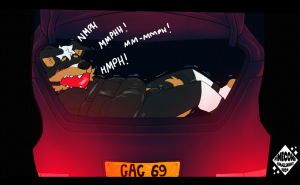 anthro ball_gag better_version_at_source blindfold bondage bound captured car gag gagged grainy kidnapping latex low_res male male_only malesub muffled night offscreen_character peril plushie predicament_bondage questionable_consent restraints straitjacket struggling teddy_bear trunk vehicle vowelless vowelless_vocalization