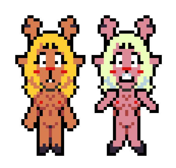 1girls accurate_art_style blush blushing_at_viewer deer_girl deltarune embarrassed embarrassed_nude_female female_focus female_only noelle_holiday nude nude_edit nude_female on_model scared scared_expression sprite_art sprite_edit surprised transparent_background