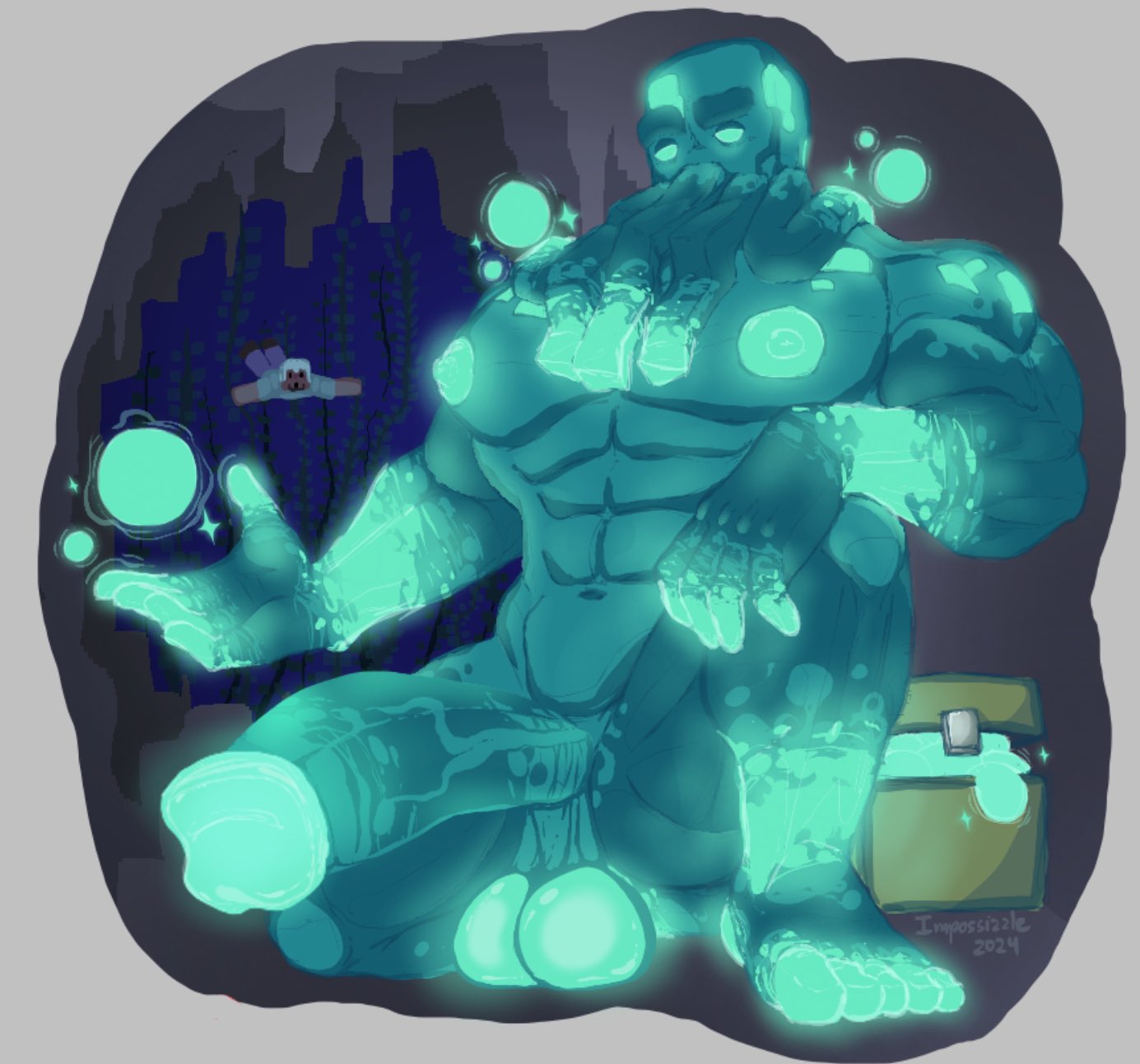 1boy 1male 2024 abs anthro anthro_focus anthro_only anthro_solo balls cephalopod digital_drawing_(artwork) digital_media_(artwork) erect_penis erection glans glow_squid_(minecraft) glowing glowing_balls glowing_body glowing_genitalia glowing_markings glowing_penis huge_balls huge_cock huge_cock huge_testicles humanoid_genitalia humanoid_penis impossizzle large_penis male male_anthro male_focus male_only minecraft muscles muscular muscular_male navel nipples octopodiform octopus pecs pectorals penis penis_out solo solo_anthro solo_focus solo_in_panel solo_male solo_male steve_(minecraft) testicles underwater vein veiny_penis