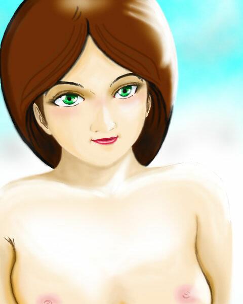 1girls artist_request breasts brown_hair emma_sheen female gundam human light-skinned_female light_skin nipples nude short_hair solo tagme zeta_gundam