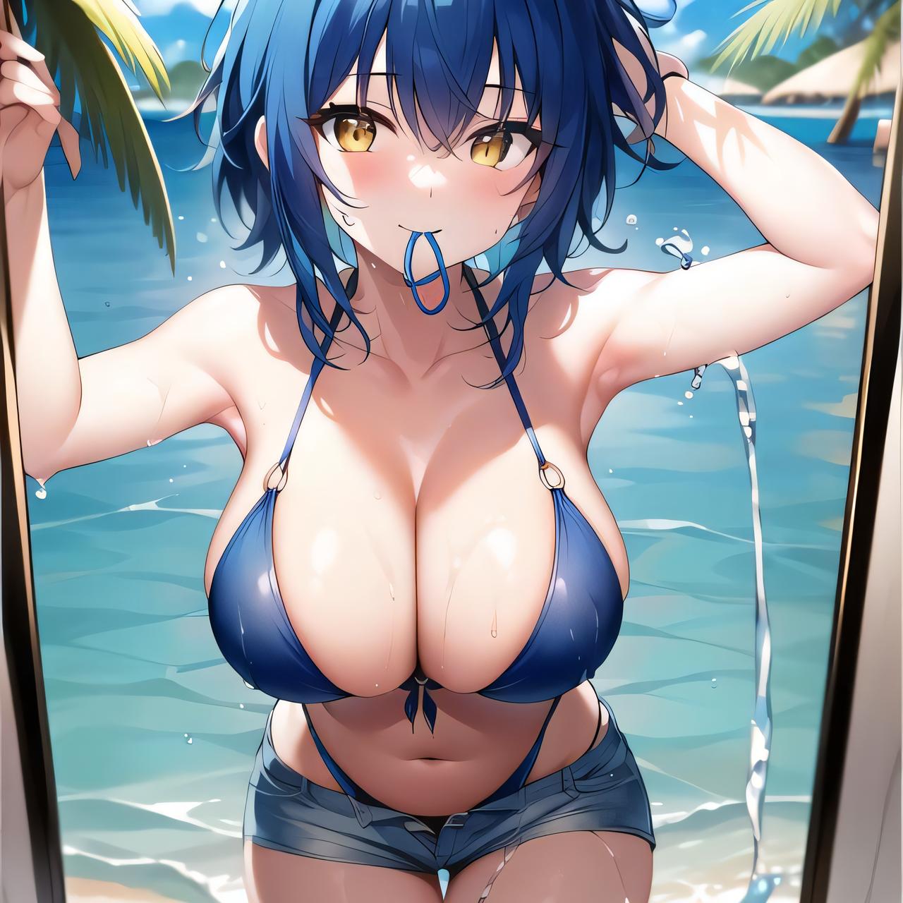 ai generated, breasts, female, high school dxd, large breasts, looking at viewer, swimsuit, xenovia quarta