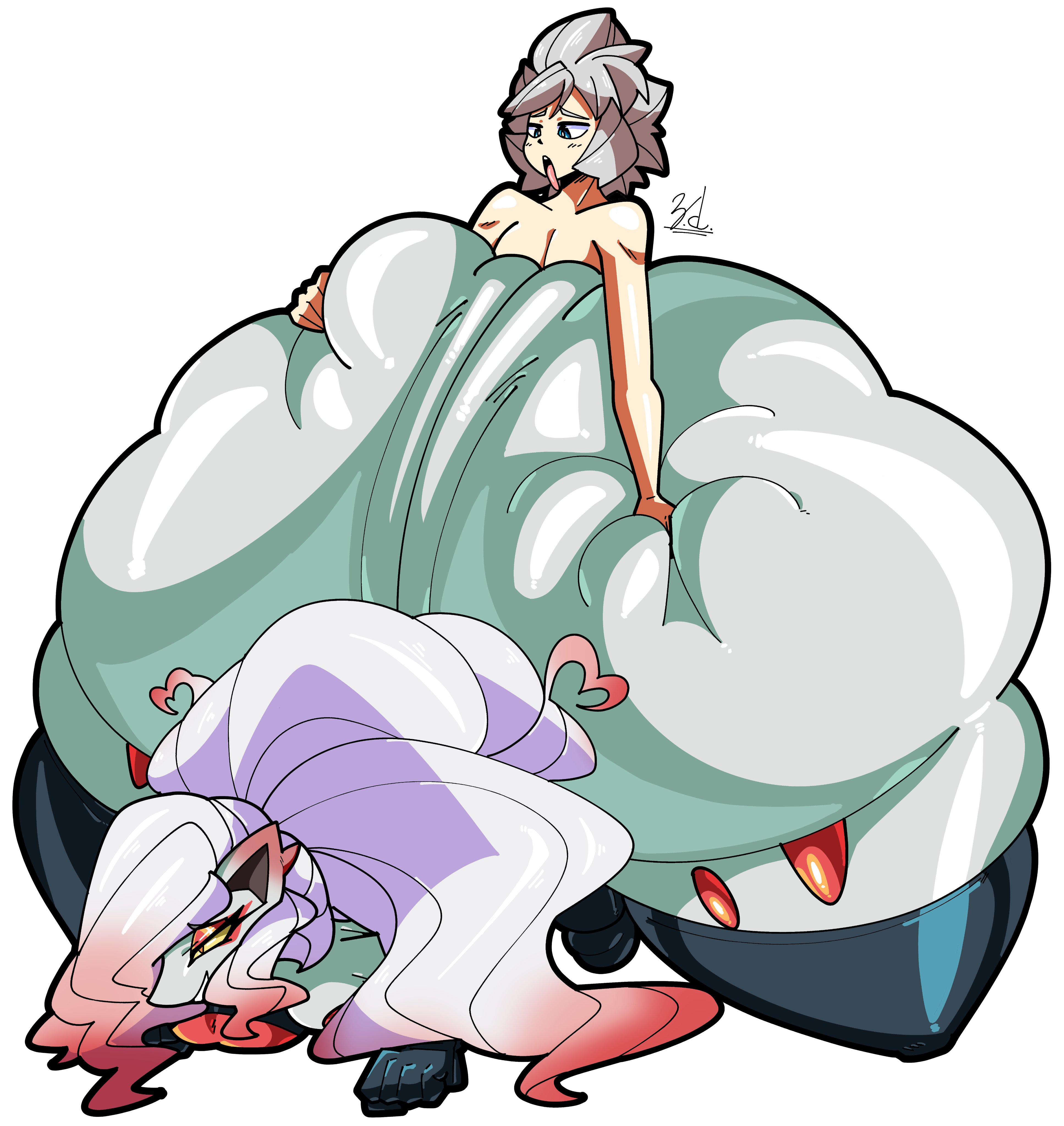 1boy, 2024, ambiguous gender, anthro, artist signature, ass, ass grab, big ass, bottom heavy, commission, curvaceous, curvy, curvy figure, duo, duo focus, face down ass up, fat ass, female, from behind, from behind position, furry, gigantic ass, grabbing ass, hisuian zoroark, huge ass, hyper ass, large ass, male, male human/female anthro, oc, original, original character, pokemon, pokemon (species), pokemon legends: arceus, pokephilia, voluptuous, white background, wide hips, zor (zoruadrawsstuff), zoroark, zoruadrawsstuff