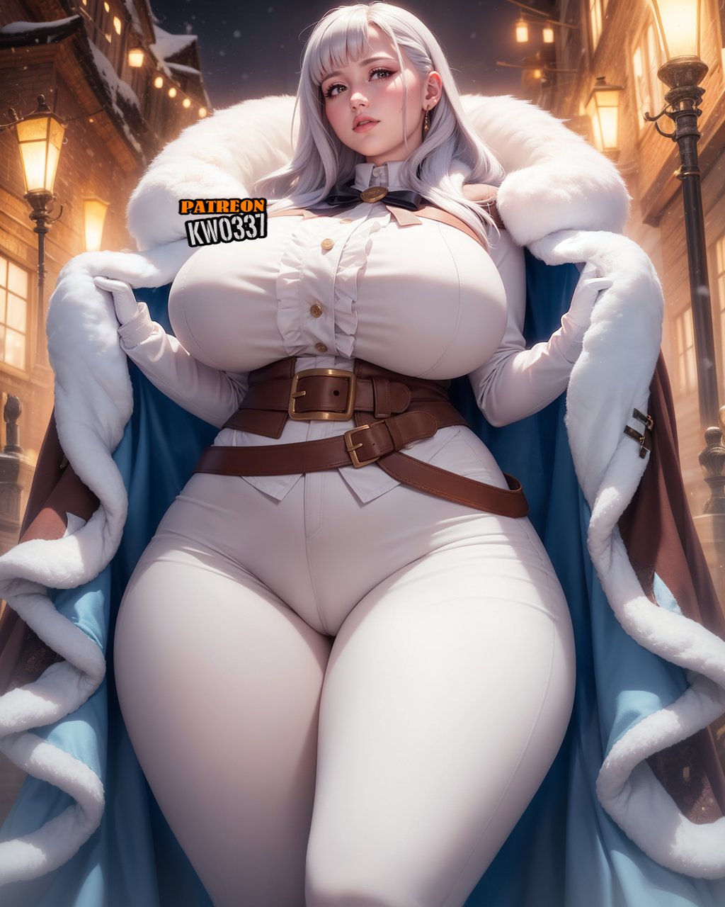 1girls ai_generated big_breasts female_only kw0337 solo solo_female white_hair