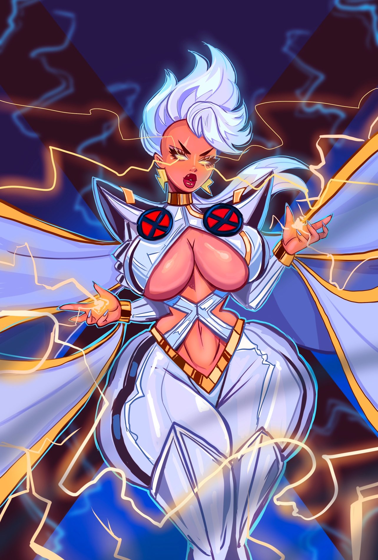 big_breasts curvy_female dark-skinned_female marvel marvel_comics ororo_munroe storm_(x-men) theartofmathew thick_thighs voluptuous_female x-men