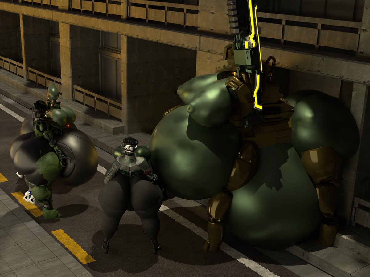 3d 6girls anal_vore android assaultron assaultron_(fallout) big_ass big_breasts breasts bubble_butt fallout fallout_4 fallout_76 female female_only femdom giantess haydee haydee_(game) huge_ass huge_breasts larger_female laser_gun qzk_forte rifle smaller_female thick_thighs ultrakill v2_(ultrakill) vore wide_hips yuri