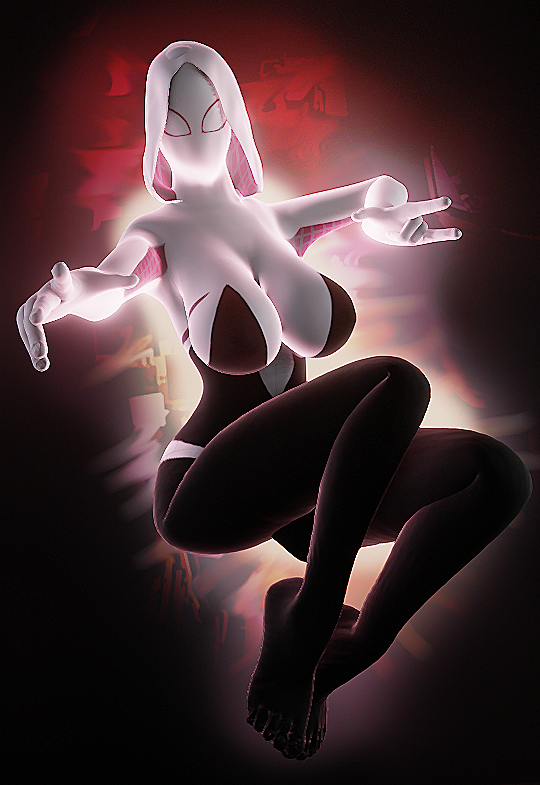 1girls big_breasts bodysuit female female_only gwen_stacy lition3d marvel solo spider-gwen spider-man:_across_the_spider-verse spider-man:_into_the_spider-verse spider-man_(series) superhero superhero_costume superheroine