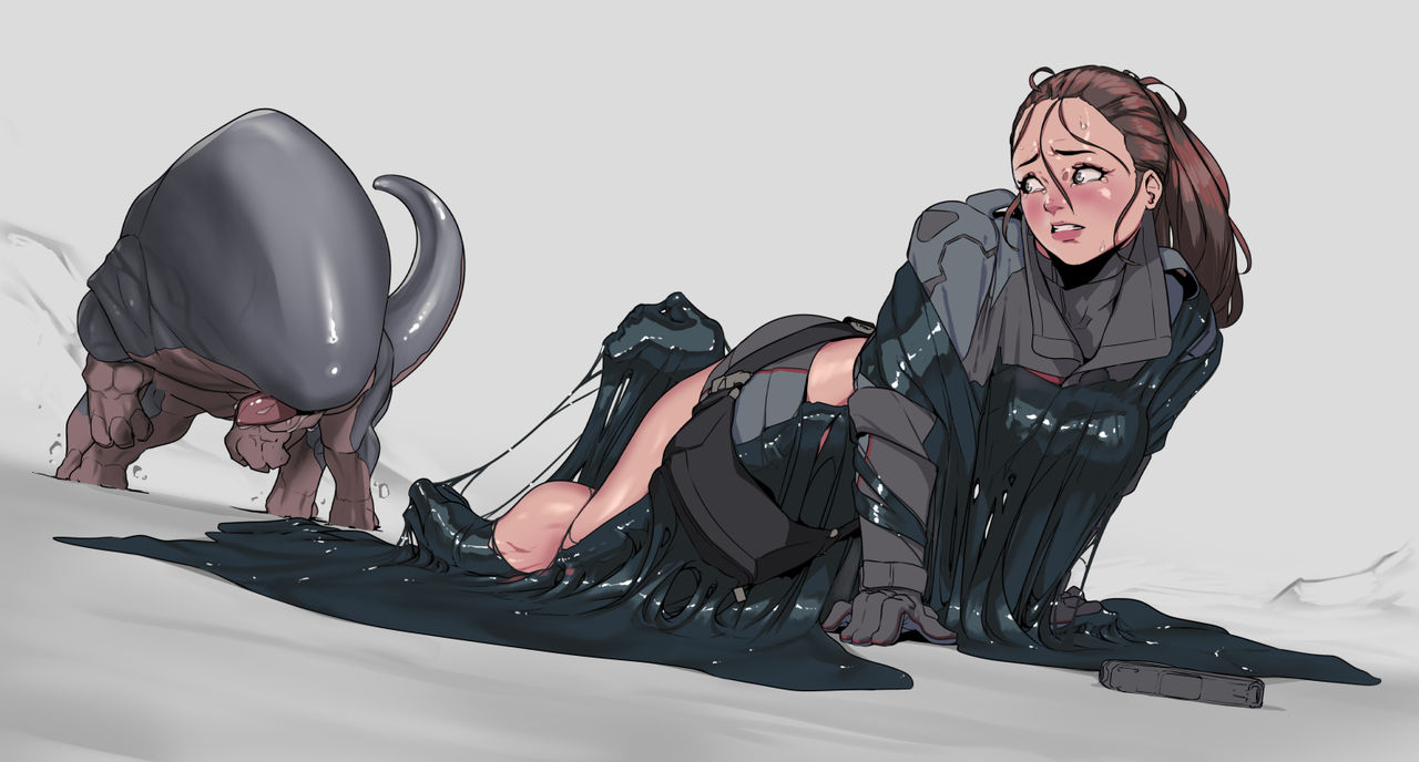 female, interspecies, monster, monster on female, slime, sticky, sticky restraint, stuck, tar, trapped, zerogravitas