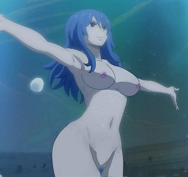 1girls azn big_breasts blue_eyes blue_hair boobs breasts fairy_tail female female_only juvia_lockser nipples no_bra no_panties nude nude_female nude_filter pussy pussy_hair tagme underwater