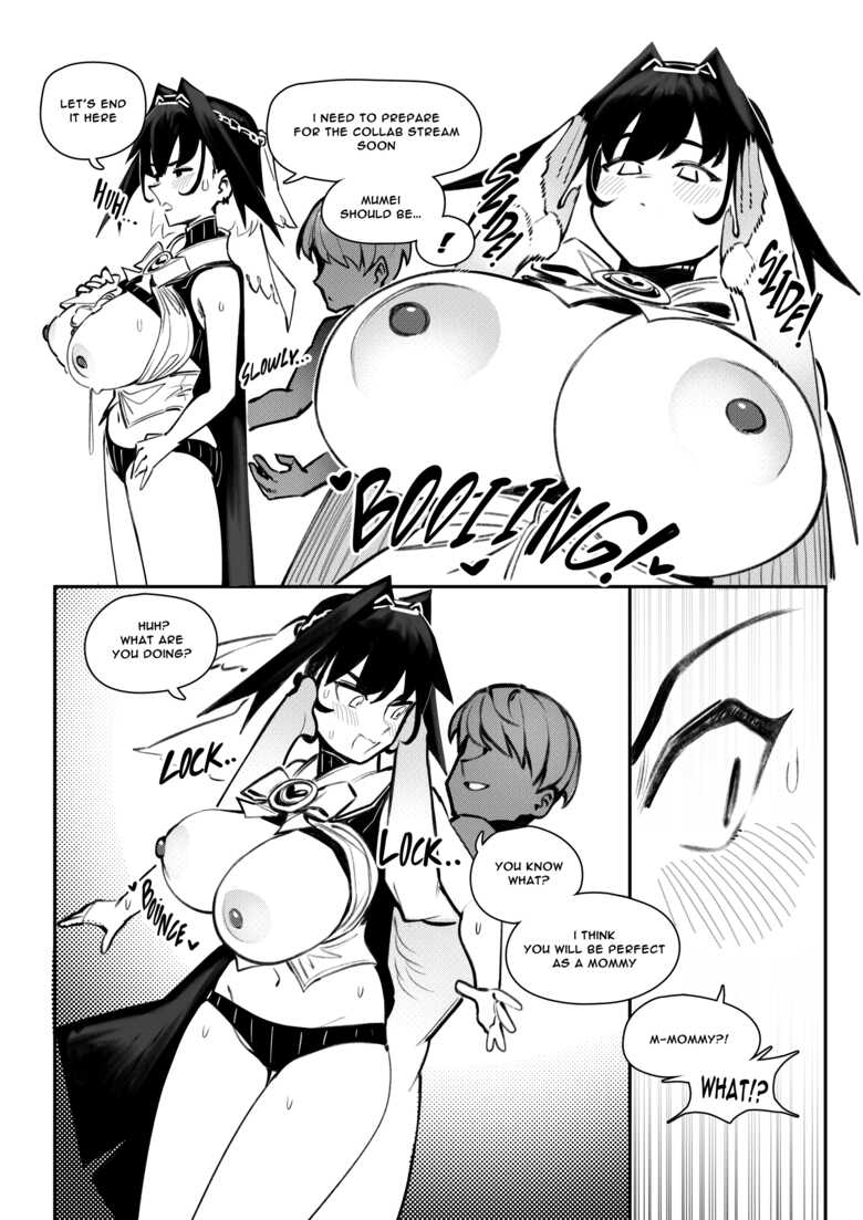 big_breasts comic dialogue dismassd english_text exposed_breasts hololive hololive_english hololive_english_-council- hololive_english_-promise- huge_breasts ouro_kronii straight virtual_youtuber