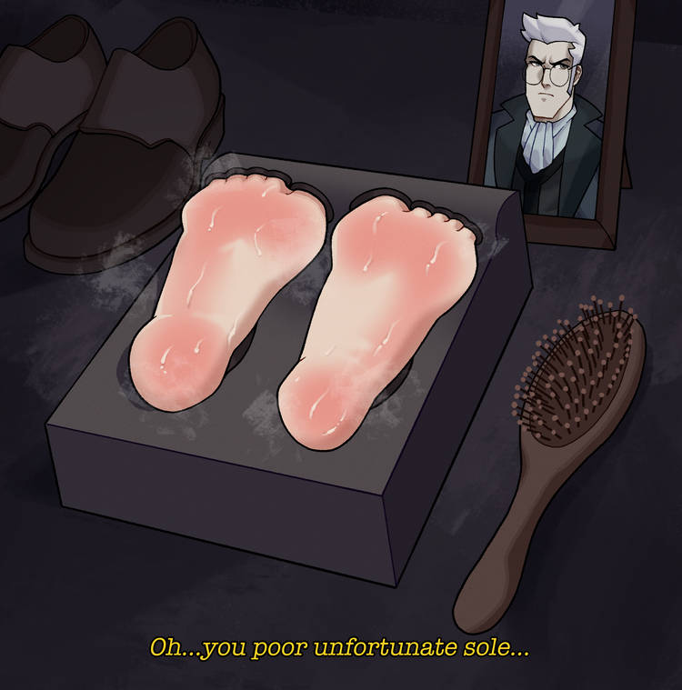 brush critical_role:_vox_machina foot_blush foot_box foot_fetish gay magic male male_foot_fetish male_only male_tickling musk_clouds musky_feet musky_shoes no_visible_genitalia oiled_feet percival_fredrickstein_von_musel_klossowski_de_rolo_iii photo_(object) picture_frame revealyoursins shoes_removed text tickle_torture tickling tickling_feet toes_tied