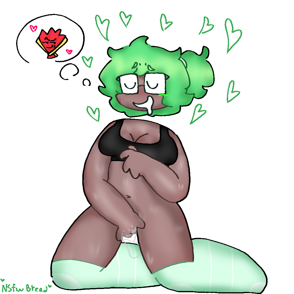 anthro color colored cute daydream eyes_closed fan fan_(ii) fantasy female fingering glasses green_glasses green_hair green_hearts green_socks heart hearts humanized inanimate_insanity kneehighs nerd nsfwbread object_show object_shows partially_clothed partially_nude ponytail pussy red_heart red_hearts silly sports_bra sweat test_tube test_tube_(ii) thinking thinking_about_another thought_bubble wet white_background