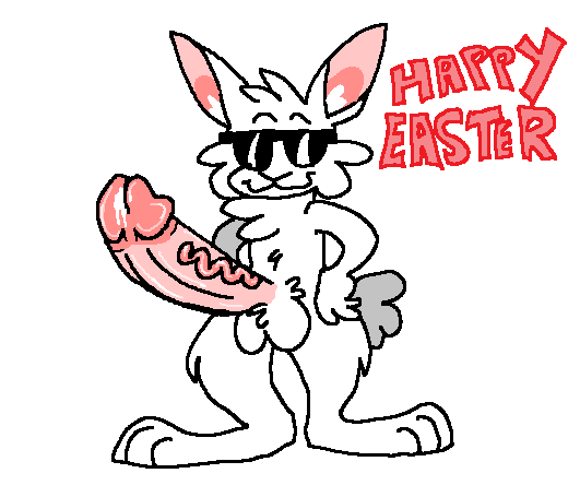 anthro big_penis easter easter_bunny eyewear genitals holidays huge_cock male microsoft_paint penis solo solo_focus sunglasses wickedwhiskerz