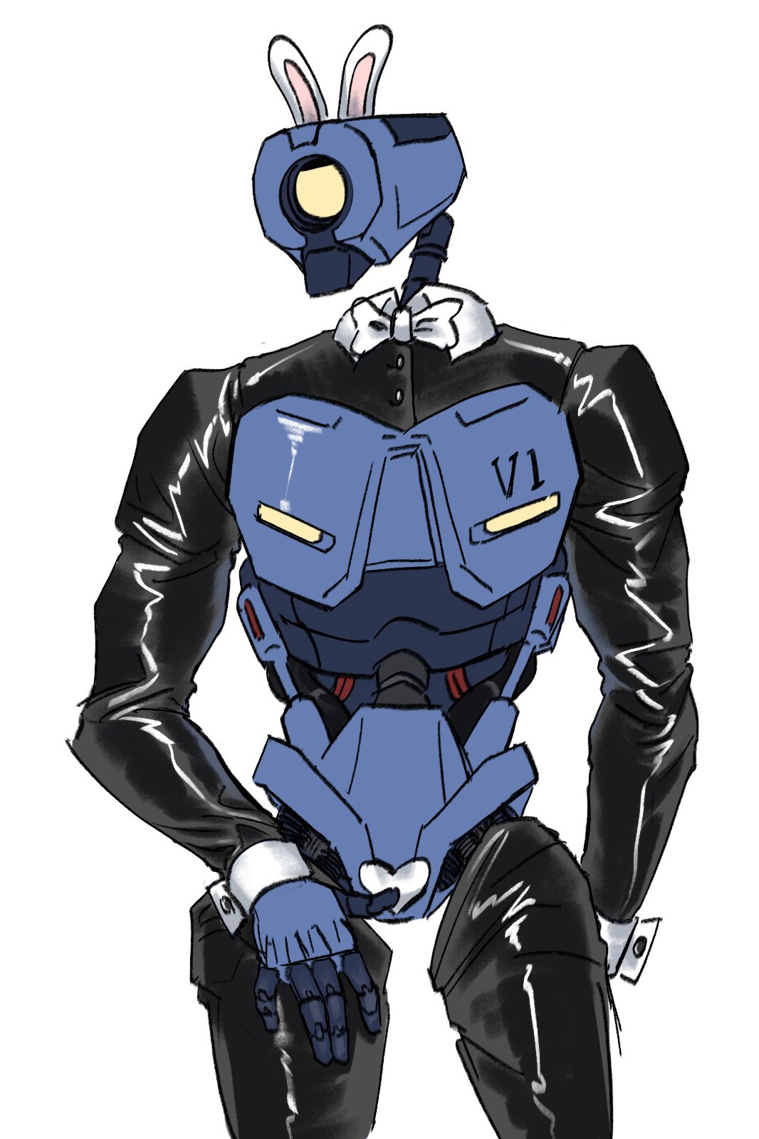 bowtie bunny_ears digital_media_(artwork) robot ultrakill v1_(ultrakill) vesicult