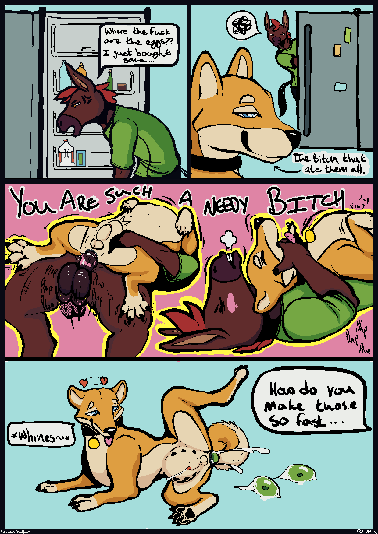 1animal 1boy anal anal_pregnancy anal_sex animal_genitalia animal_penis anthro anthro_on_feral anthro_penetrating anthro_penetrating_feral belly_nipples bestiality_impregnation bodily_fluids canid canine canine_genitalia canine_penis canis comic cum cum_in_ass cum_inside dialogue domestic_dog egg egg_laying equid equine equine_genitalia equine_penis feral feral_penetrated flaccid genital_fluids genitals hi_res horsecock male male/male male_only maledom mammal mawplay mostly_nude onomatopoeia penetration penis pregnant pregnant_feral pregnant_male qwaxi~lixard sex sheath shiba_inu sound_effects spitz text zoophilia