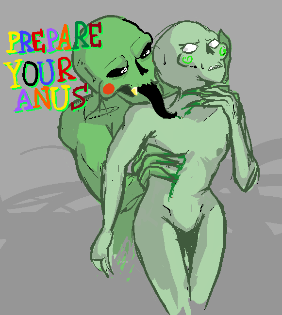 1boy 1girls bald black_eyes blood breasts calliope cheeseblade cherub dialogue gold_tooth green_skin grey_background homestuck imminent_rape incest long_tongue lord_english ms_paint_adventures naked nipples pussy scratches sharp_teeth straight text tongue_out white_eyes