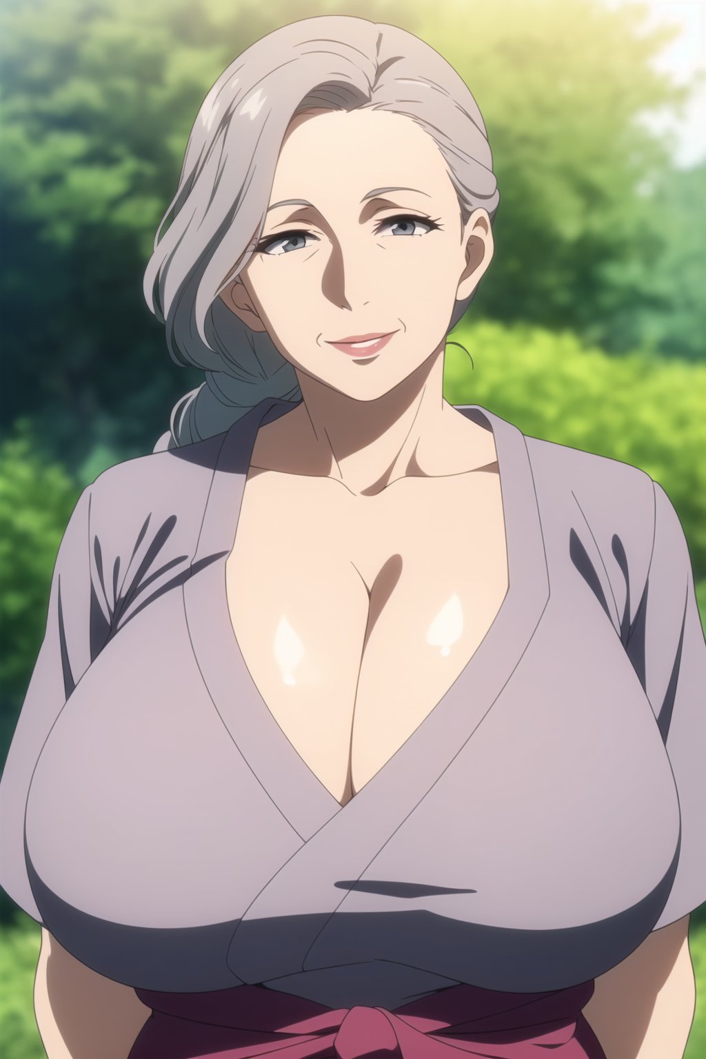 ai generated, big breasts, breasts, breasts bigger than head, cleavage, female, gilf, grandmother, huge breasts, mature female, ultrahentaisai