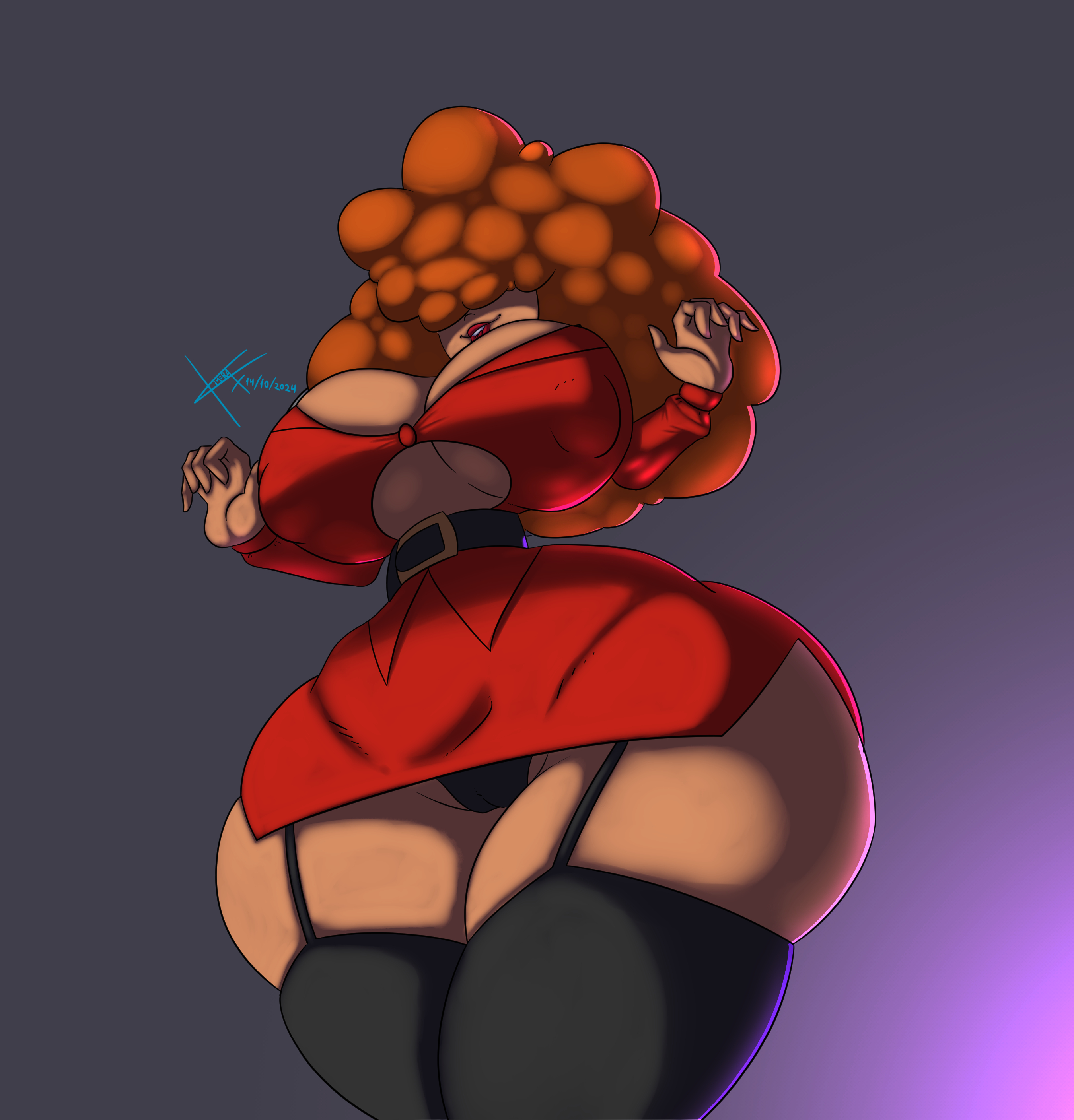 1girls, artist request, breasts, female, huge breasts, kimerax, powerpuff girls, sara bellum, tagme, wide hips