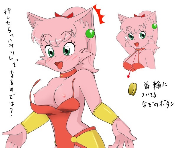 1girls anthro breasts cat feline female fur furry kemono large_breasts long_hair mammal meeya pink_fur pink_hair rpg_densetsu_hepoi