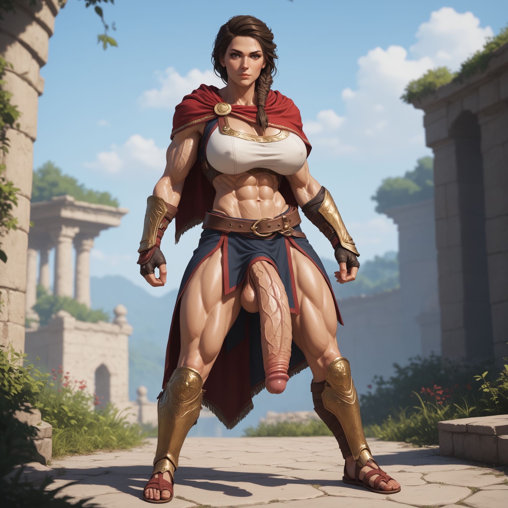 1futa, ai generated, ass, assassin's creed (series), assassin's creed odyssey, big ass, big breasts, big penis, breasts, cock, dick, fat cock, female, futa milf, futa only, futanari, gigantic penis, huge cock, hung, intersex, kassandra (assassin's creed), long penis, mature, mature body, mature figure, mature futa, milf, mommy, muscle mommy, muscles, muscular, muscular abdomen, muscular abs, muscular arms, muscular biceps, muscular futa, muscular legs, muscular shoulders, muscular thighs, no sex, penis, shennru, solo, solo futa, tagme, thick, thick ass, thick thighs, thighs, veins, veiny, veiny penis, very long penis, voluptuous, voluptuous futa, wide hips