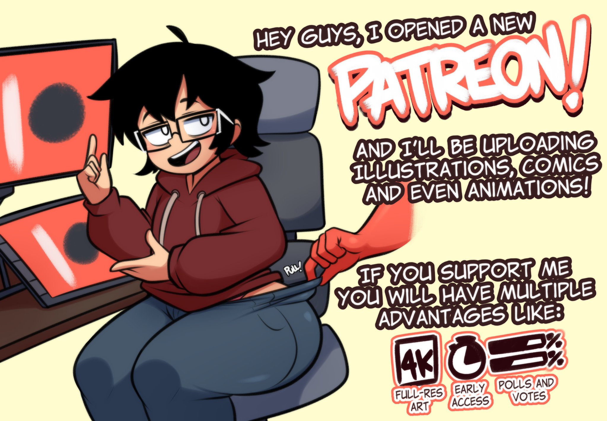 femboy, glasses, male, original, semidraws, semifemboi (semidraws), tagme, unseen male face