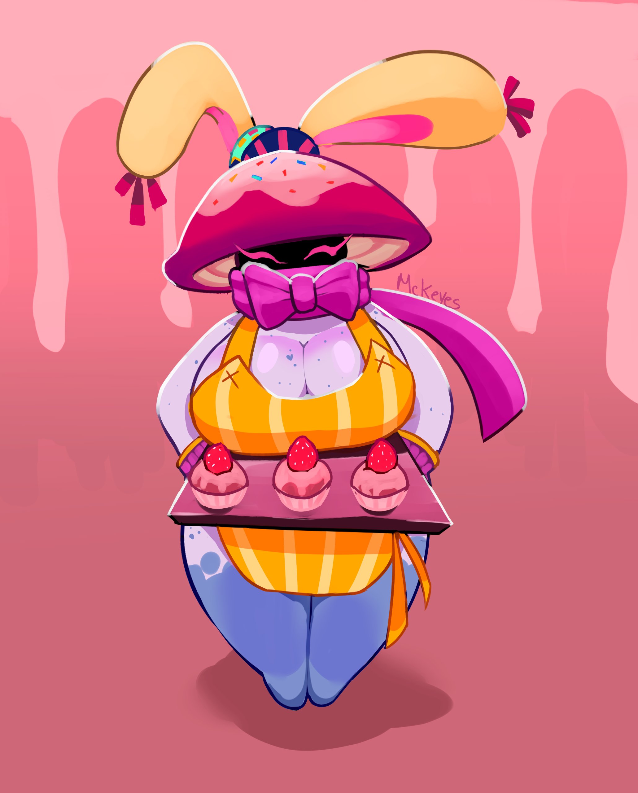 1girl, anthro, anthrofied, apron, ass, breasts, cleavage, ea, electronic arts, female, female focus, flora fauna, mckeyes, night cap (pvz:bfn), night-sprinkles (pvz), nightcap (pvz:bfn), nightcap (pvz), oc, plant, plant girl, plant humanoid, plantie, plants vs zombies, plants vs zombies: battle for neighborville, plants vs. zombies, popcap games, pussy, solo, solo female