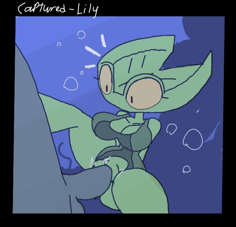 1girls, alexonjaychara, eyes wide open, female, lily pad (plants vs. zombies), lily pad (pvz), one piece swimsuit, plants vs zombies, tagme, underwater, underwater sex
