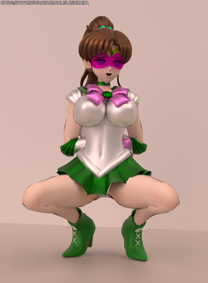 1girls 3d arms_behind_back bishoujo_senshi_sailor_moon brown_hair hypnosis large_breasts latinkaixa mind_control sailor_jupiter sailor_senshi_uniform web_address