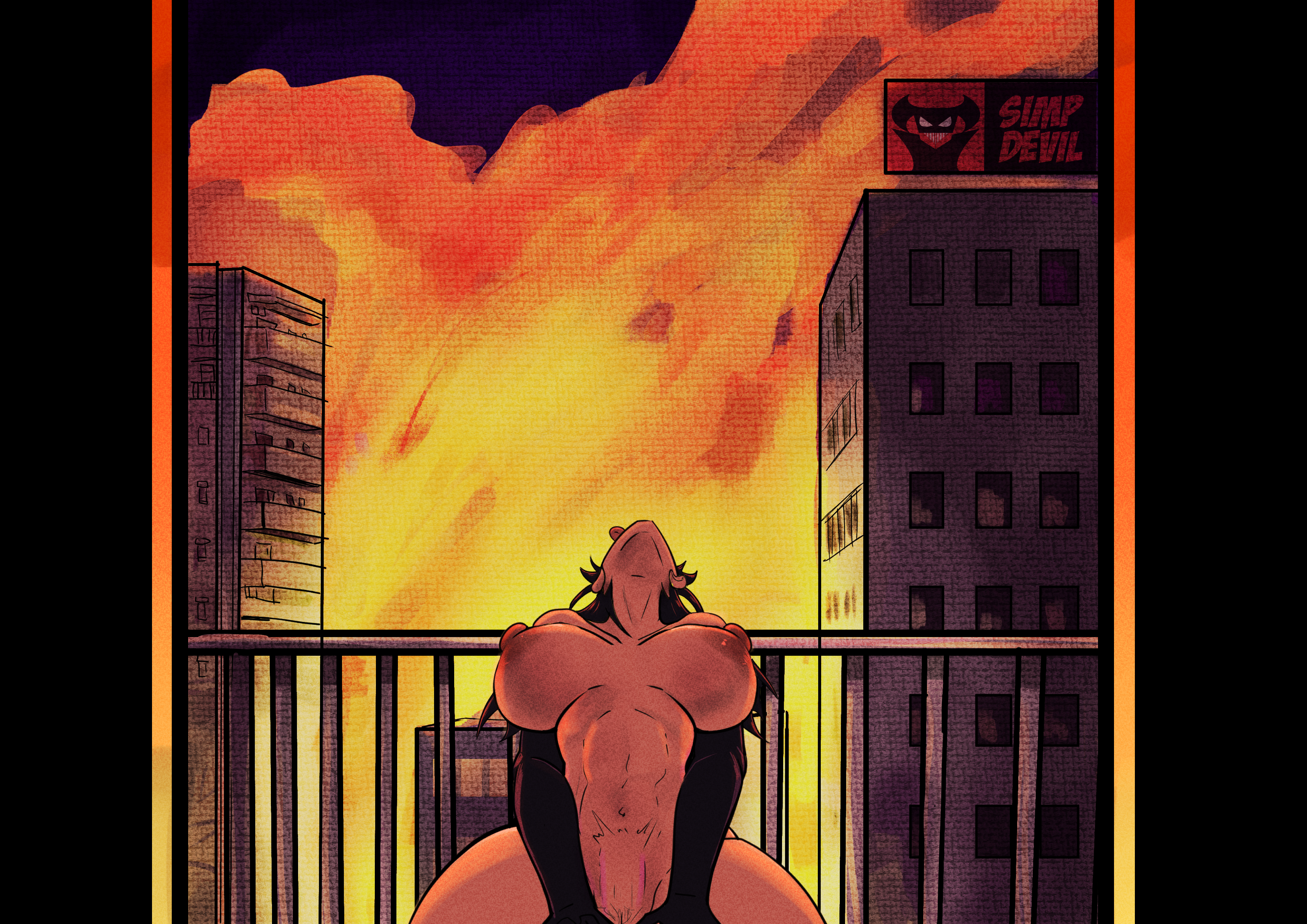 black hair, chainsaw man, cowgirl position, denji (chainsaw man), female, long hair, male, mitaka asa, penis, riding, riding penis, simp devil, yoru (chainsaw man)