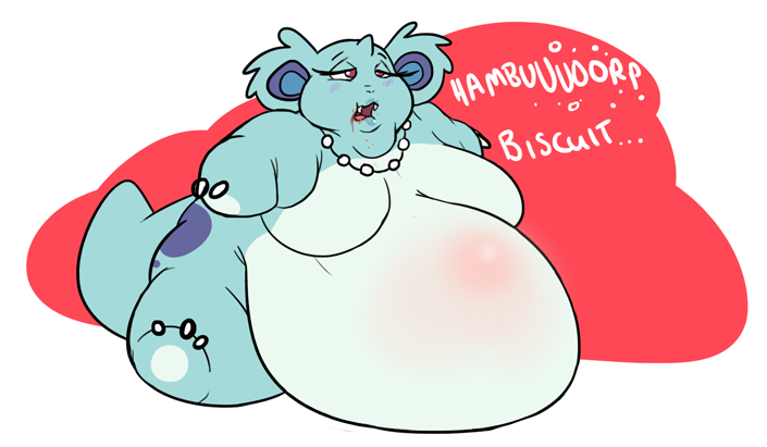 belly_blush blush bun-bun_(aquabunny) burp burping dialogue fat female necklace nidorina obese overweight pearl_necklace pokemon pokemon_(species) samael stretch_marks