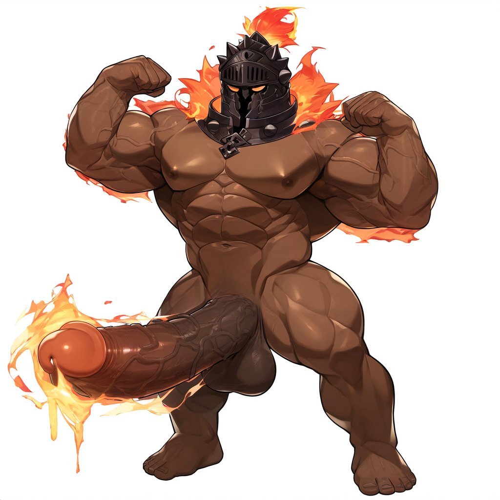 1boy 2024 ai_generated balls bara barazoku big_balls big_penis cerberus049 completely_nude completely_nude_male erection flexing_bicep helmet huge_cock lifewonders male male_nipples male_only muscular_male nipples nude penis surtr_(tokyo_afterschool_summoners) tokyo_afterschool_summoners