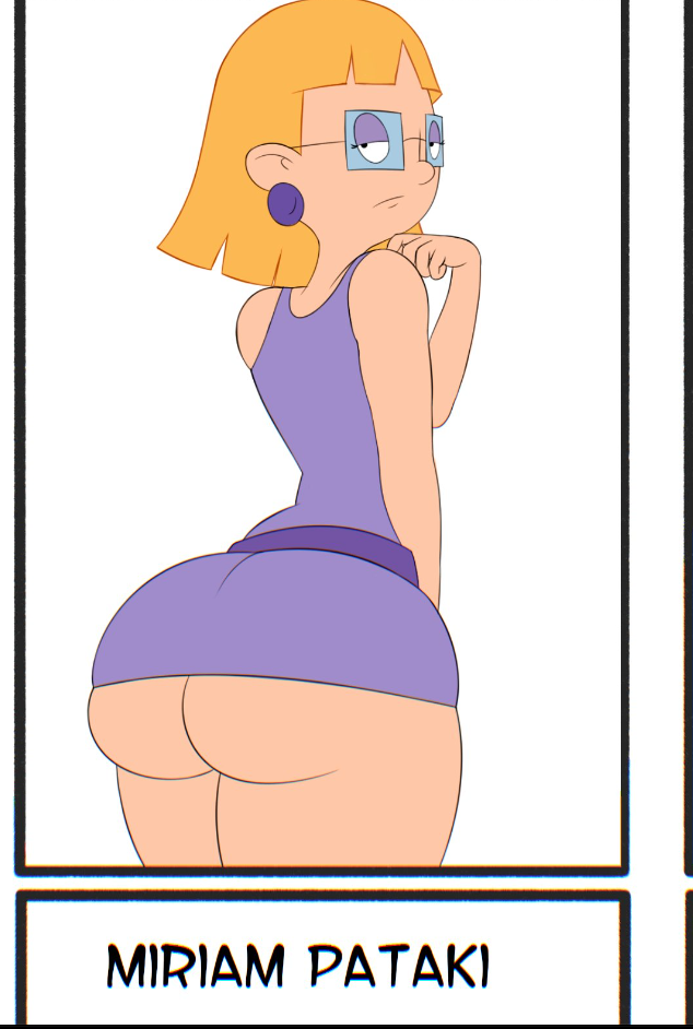 ass big_ass big_butt butt edit glasses hey_arnold! huge_ass large_ass looking_at_viewer looking_back milf miriam_pataki nickelodeon no_panties porongoneitor short_hair short_skirt skirt third-party_edit voluptuous voluptuous_female white_background yellow_hair