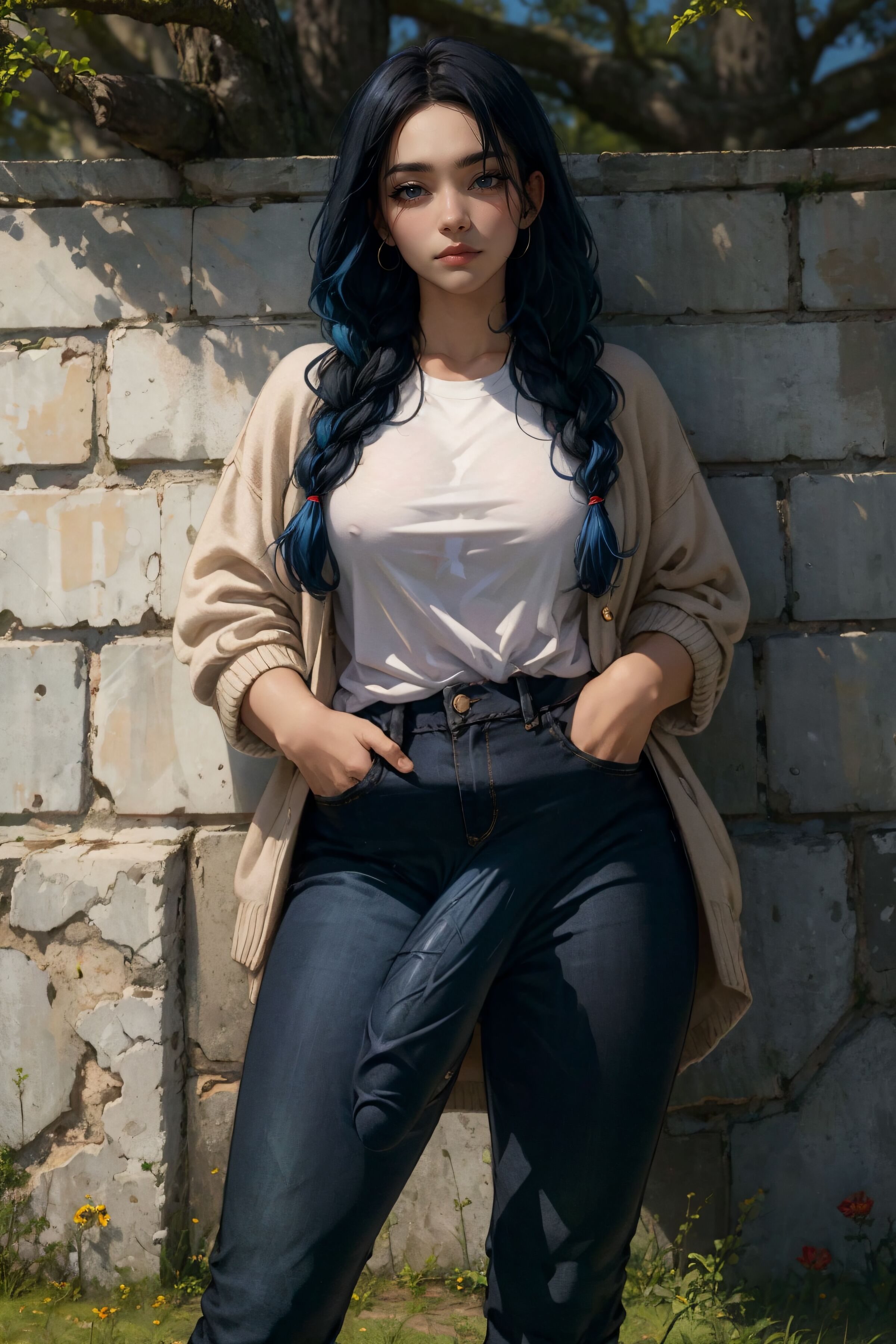 1futa, ai generated, balls, breasts, bulge, dickgirl, flaccid, futa only, futadiffusion, futanari, intersex, penis, perfect body, ready to fuck, solo