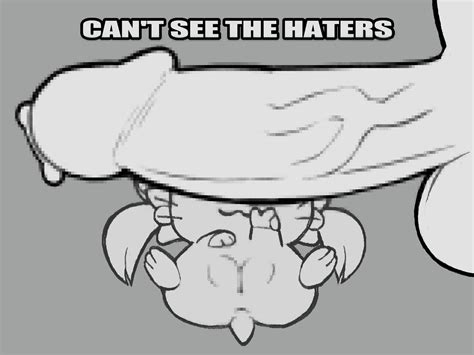 bijou bijou_(hamtaro) can't_see_the_haters eyes_covered gray_background hamster hamtaro_(series) no_color ribbons star_rifle tagme victory_pose