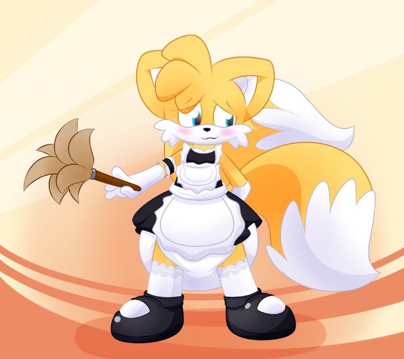 diaper maid_uniform miles_tails_prower sir-dancalot sonic_(series) sonic_the_hedgehog_(series) tails tails_the_fox