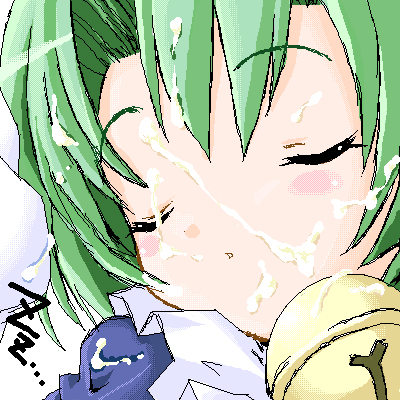 1girls artist_request bell cat_girl cum dejiko di_gi_charat female green_hair humanoid light-skinned_female light_skin lowres princess short_hair tagme