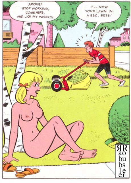 archie_andrews archie_comics ass backyard betty_and_veronica betty_cooper blonde_hair breasts lawn_mower nude rabblerouser