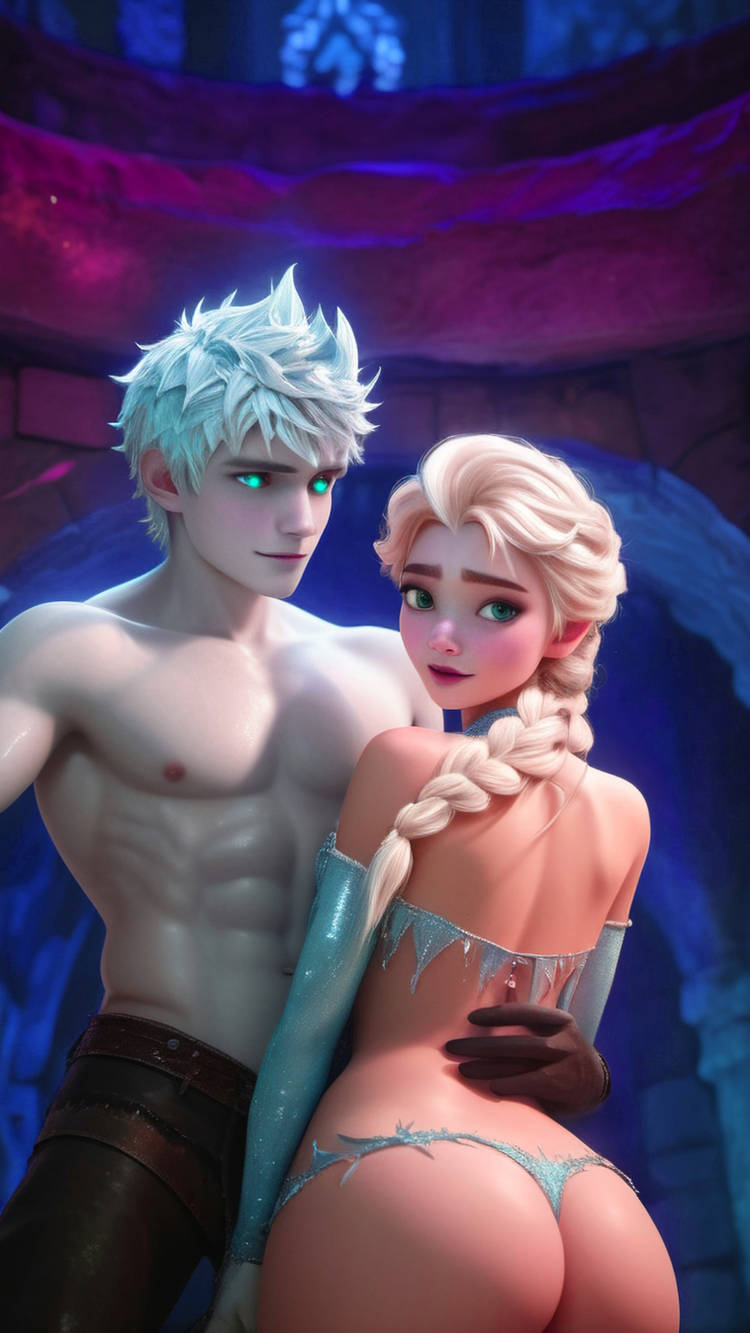 1boy 1girls ai_generated couple crossover disney disney_princess dreamworks elsa_(frozen) female frozen_(film) jack_frost jack_frost_(rise_of_the_guardians) jelsa kissing male male/female moaning paramount_pictures rise_of_the_guardians romantic romantic_couple sex