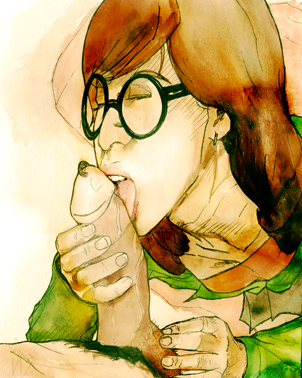 clothing daria daria_morgendorffer earrings fellatio glans_piercing glasses juyan16 licking oral partial_male penis piercing pubic_hair round_glasses tagme