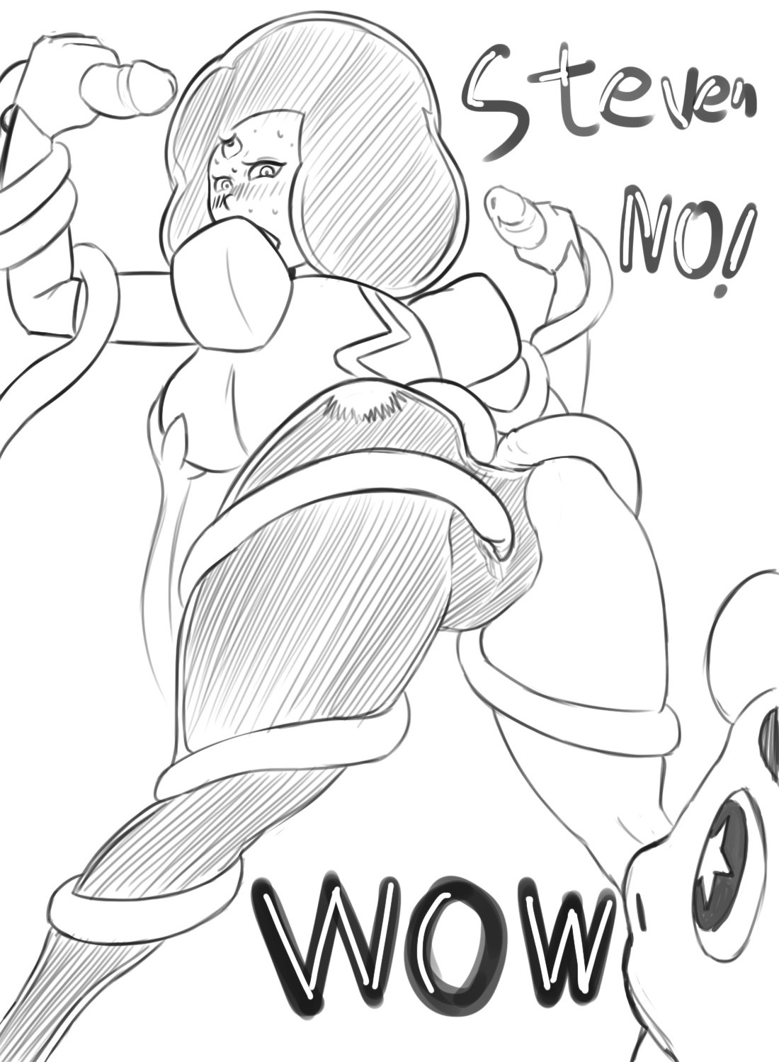 1boy, 1girls, 3 eyes, alien, alien girl, alien humanoid, anal, anal insertion, anal object insertion, anal sex, anythinggoes, black and white, blush, bodysuit, cartoon network, double anal, embarrassed, female, fondling, garnet (steven universe), gem (species), greyscale, groping, handjob, male, mother figure, multi eye, penetration, penetration through clothes, penis, penis tentacles, pussy, rape, restrained, sex, sex through clothes, sex through clothing, steven quartz universe, steven universe, sucking, tentacle, tentacle in ass, tentacle in pussy, tentacle rape, tentacle sex, through bodysuit, through clothes, through clothing, triple penetration, vaginal insertion, vaginal object insertion, vaginal penetration, vaginal sex