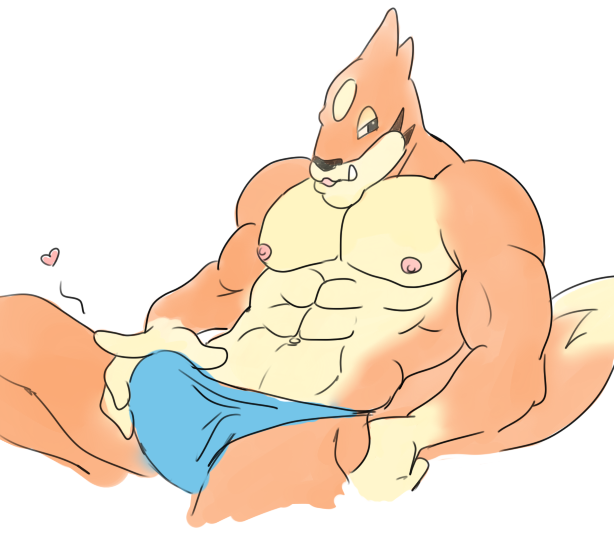 anthro buffurun clothing color floatzel fur furry male male_only pokemon solo topless white_background