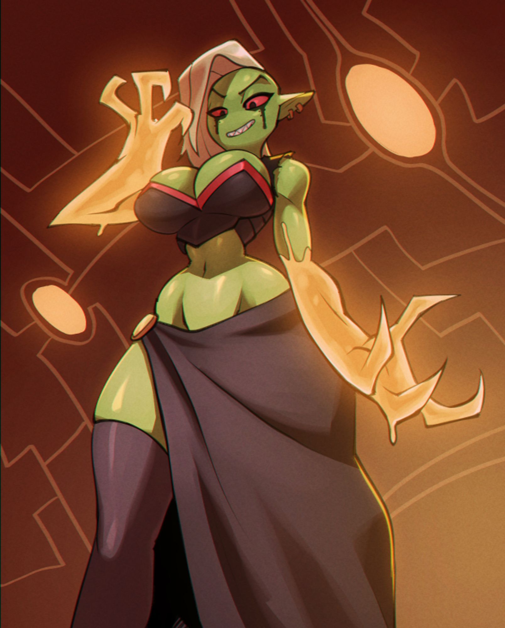 1girls 2024 alien alien_girl alien_humanoid belly_button big_breasts bigdad black_clothing black_eyes breasts breasts_bigger_than_head busty claws cleavage clothed clothed_female clothes clothing crop_top disney disney_channel ear_piercing earrings evil_grin female finger_claws front_view fully_clothed green_body green_skin grin hair hi_res hourglass_figure humanoid large_breasts legwear looking_down lord_dominator low-angle_view makeup mascara medium_hair navel piercing pointy_ears red_sclera running_mascara runny_makeup sharp_teeth shaved_side side_shave skirt slit_skirt smile smiling smirk solo standing stomach teeth thighhighs thighs three-quarter_portrait topwear wander_over_yonder wide_hips