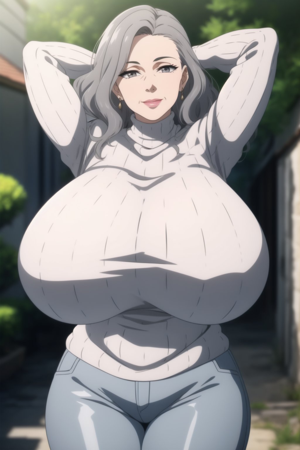 ai generated, big breasts, breasts, female, gigantic breasts, gilf, grandmother, huge breasts, mature female, older female, ultrahentaisai