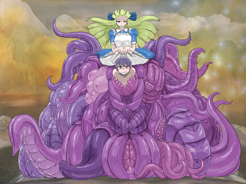 black_alice black_alice_(mon-musu_quest!) femdom game_cg luka_(mon-musu_quest!) malesub mon-musu_quest! monster_girl monster_girl_quest tentacle tentacle_on_male tentacles_on_male vore