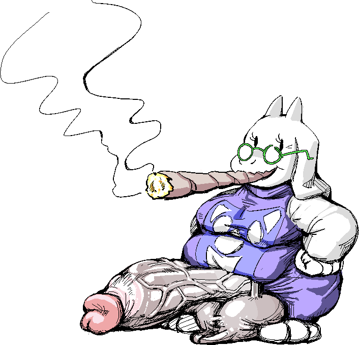 1futa anthro balls big_balls furry futa_only futanari general_proton glasses goes_hard huge_cock joint meme penis smoking smoking_weed solo solo_futa tagme toriel undertale weed white_background