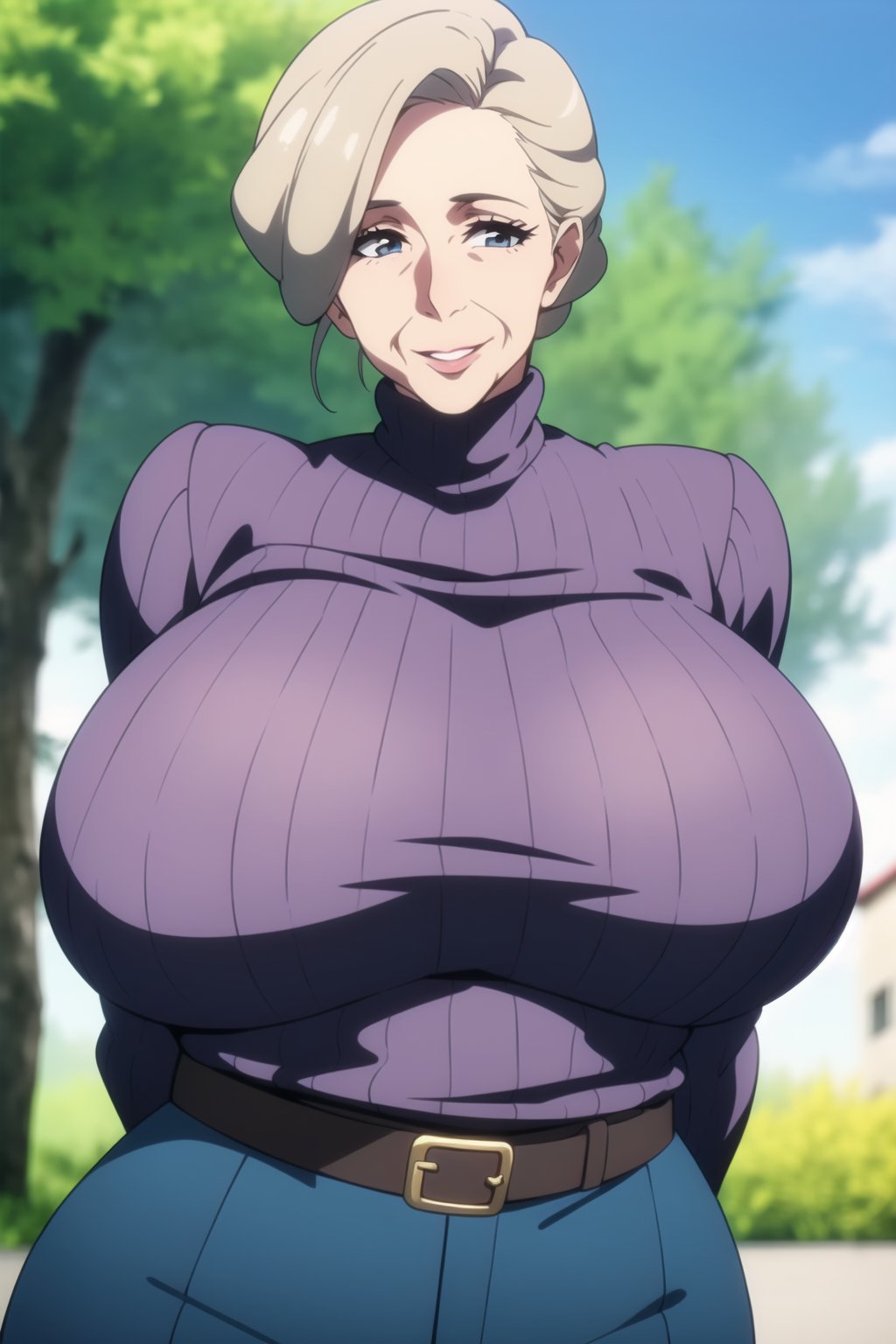 ai generated, big breasts, breasts, female, gigantic breasts, gilf, grandmother, huge breasts, mature female, older female, ultrahentaisai