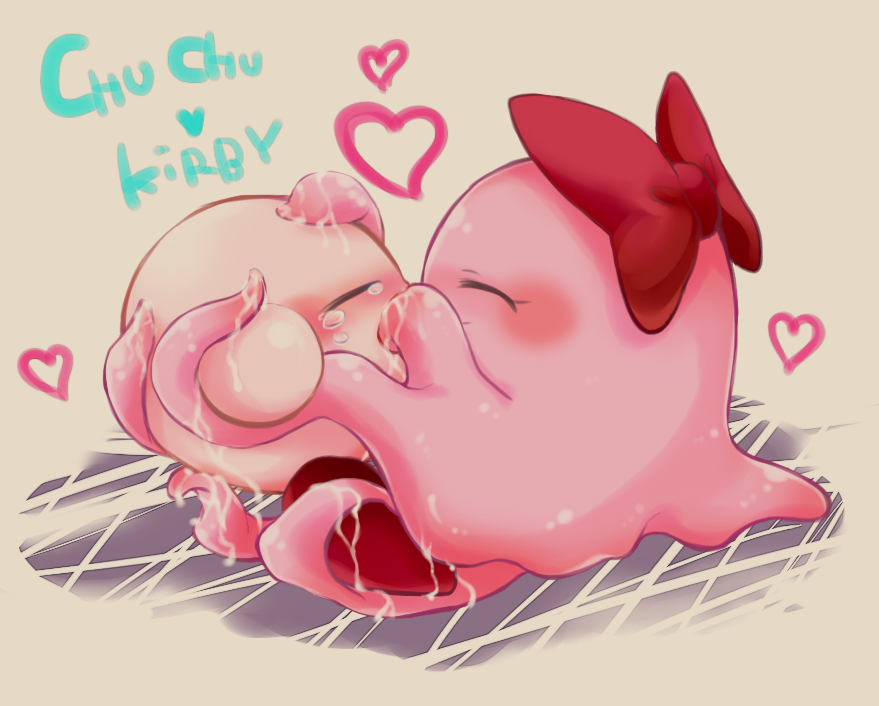 blush chuchu_(kirby) closed_eyes couple crying cum cute goo heart kirby kirby_(series) mmtora ribbons sex smile tears tentacle