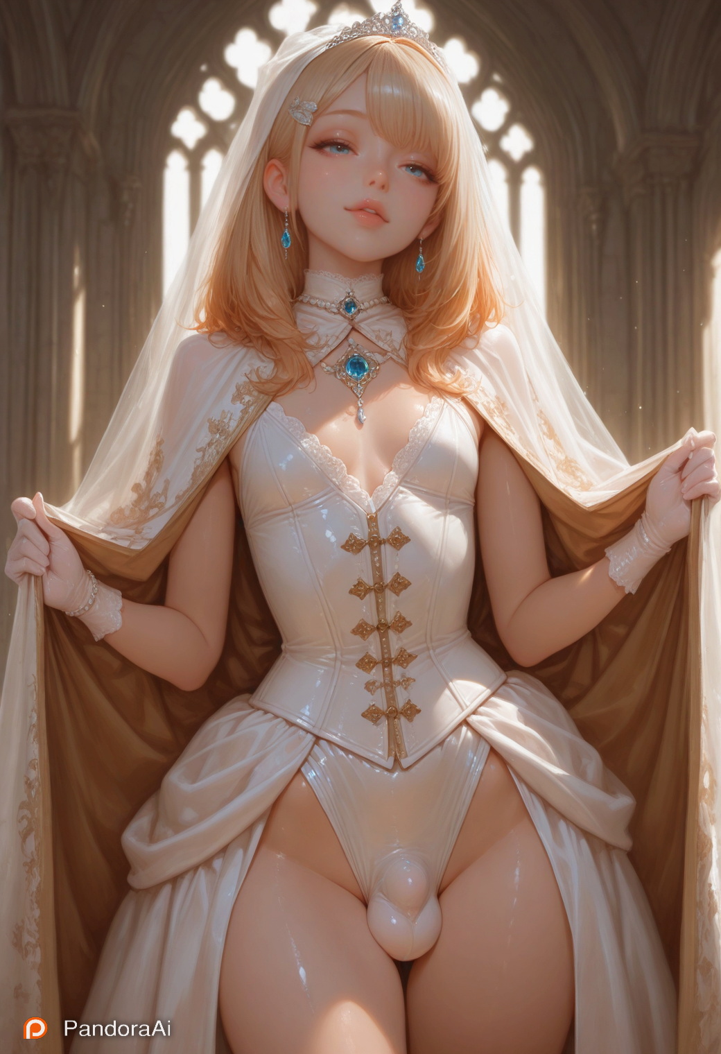 1boy, 1femboy, ai generated, artist name, artist upload, balls, balls bulge, big balls, big hips, big thighs, boy, breasts, brush, cock, corset, crown, curvy, curvy body, curvy figure, curvy hips, curvy thighs, cute, cute expression, cute eyes, cute face, cute male, dress, elegant, eyebrows, eyeshadow, femboy, femboy focus, femboy only, feminine male, flaccid, flaccid penis, flat chest, flat chested, gem, gloves, hair, hair ornament, half naked, half-closed eyes, half-dressed, hi res, hips, huge balls, huge hips, huge thighs, jewelry, lingerie, lips, lipstick, long dress, long skirt, makeup, male, male only, more at source, pale, pale body, pale skin, pale-skinned femboy, pale-skinned male, pandora, patreon, penis, penis bulge, princess, puffy lips, robe, seductive, seductive eyes, seductive look, seductive pose, sexy, sexy body, sexy clothing, sexy pose, skinny, skinny waist, skirt, slim waist, small breasts, smooth balls, smooth skin, soft lighting, standing, tagme, testicles, thick hips, thick thighs, tiara, tiny breasts, tiny penis, tiny waist, trap, white skin