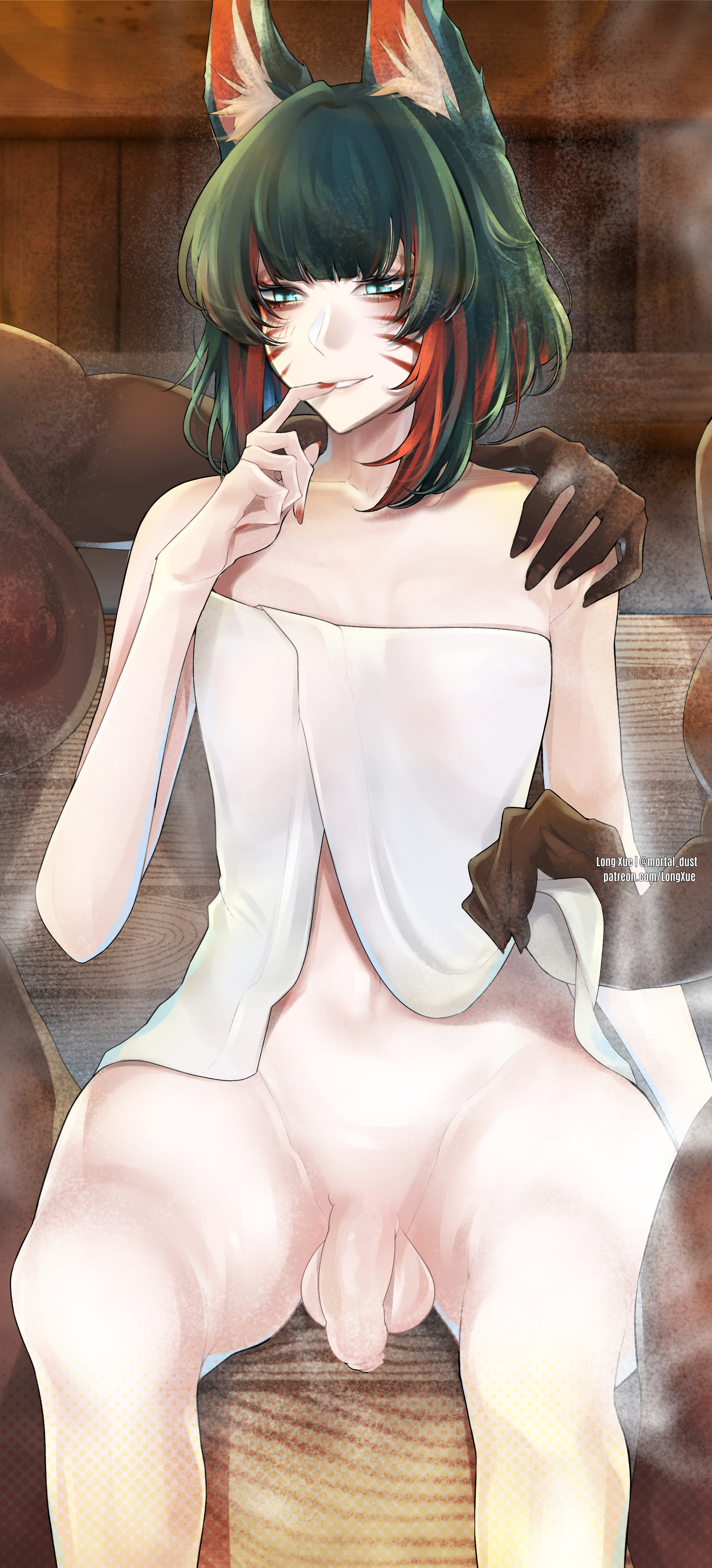 1boy, after hours spirit blossom springs ahri, ahri, animal ears, exposed, eyeliner, eyeshadow, femboy, fluffy, fluffy ears, fox, fox ears, fox girl, high resolution, imminent anal, imminent penetration, imminent rape, imminent sex, league of legends, light skin, long xue, male, naked, navel, no bra, no panties, official alternate costume, penis, pool party series, rule 63, short hair, small penis, small penis femboy, small penis humiliation, towel, vastaya